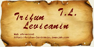Trifun Levičanin vizit kartica